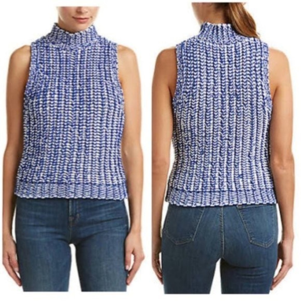 Alice + Olivia Sleeveless Cable Knit Sweater Top - Picture 2 of 11